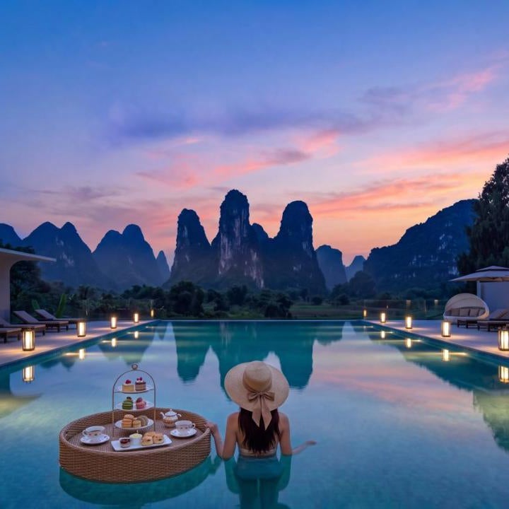 Shanti Verdant Resort Yangshuo- English speaking service- Stunning views-Private infinity pool-Chinese & Western breakfast