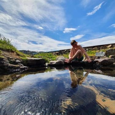 Hótel Laugarhóll with natural hot spring