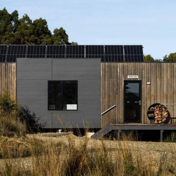 Devil's Lair, self-contained eco cabin at McHenry Distillery & Brewery